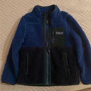 Vineyard Vines Blue and Green SuperShep High Pile Kids Jacket